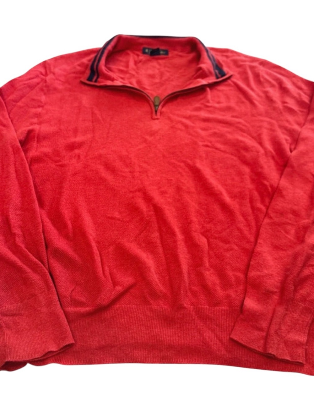 Brooks Brothers Men's Red quarter zip silk cashmere
